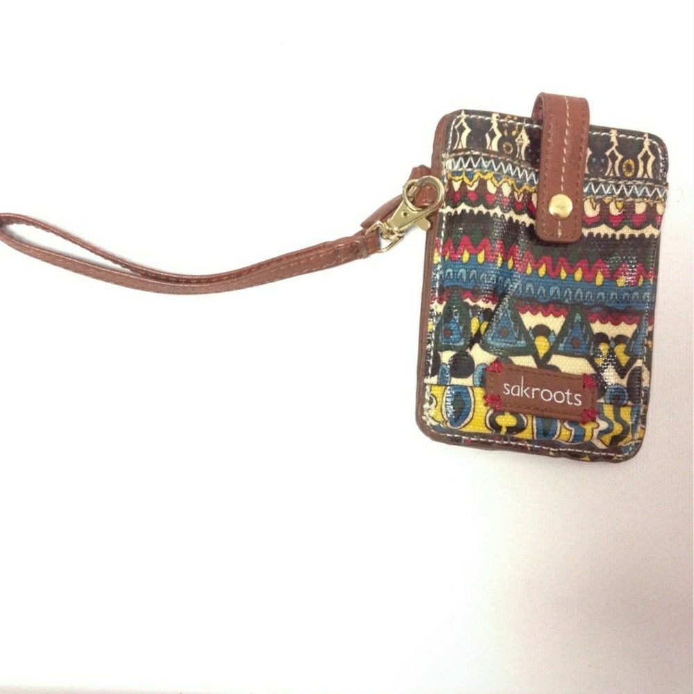 Sakroots Smartphone Wristlet Blue Brown
